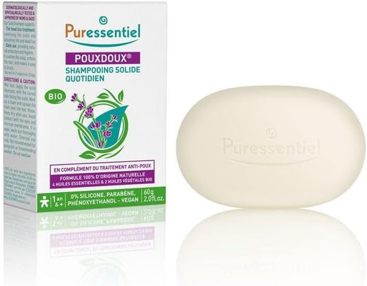 SHAMPOOING SOLIDE ANTI-POUX QUOTIDIEN BIO POUDOUX - PURESSENTIEL - 60G