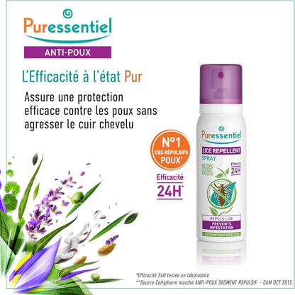 SPRAY RÉPULSIF ANTI-POUX - LABORATOIRE PURESSENTIEL - 75ML