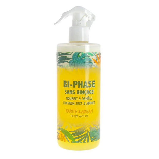 SPRAY DÉMÊLANT BI-PHASE À L'ARGAN ET AU KARITÉ SANS RINCAGE - 500ML