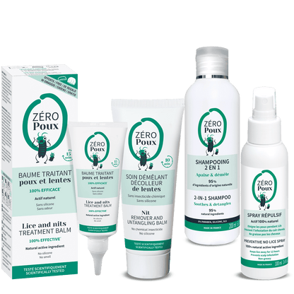 PACK RITUEL DE SOIN COMPLET - ZÉRO POUX PATRICE MULATO - 4 PRODUITS