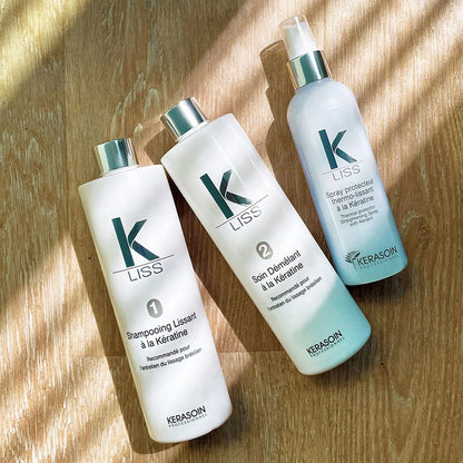 SHAMPOOING SANS SULFATE LISSANT À LA KÉRATINE - RECOMMANDÉ POUR L'ENTRETIEN DU LISSAGE BRÉSILIEN - K-LISS - 400ML